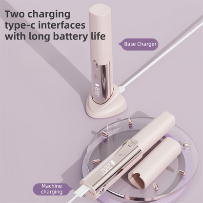 Coffee 2-in-1 Wireless Hair Styler with 4 Temperature Settings, Dual Anti-Scalding & Cap - 3D Ceramic Heating V888-ELOSUNG45371