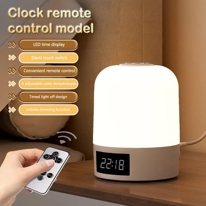 Smart Digital Clock Night Light - Remote Dimmable Bedside Lamp & Sleep Aid for Nursery, Feeding & Bedroom V888-ELOSUNG45378