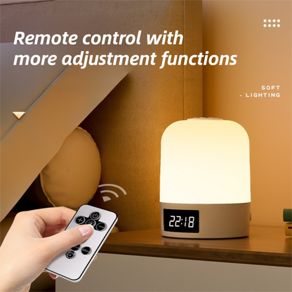 Smart Digital Clock Night Light - Remote Dimmable Bedside Lamp & Sleep Aid for Nursery, Feeding & Bedroom V888-ELOSUNG45378