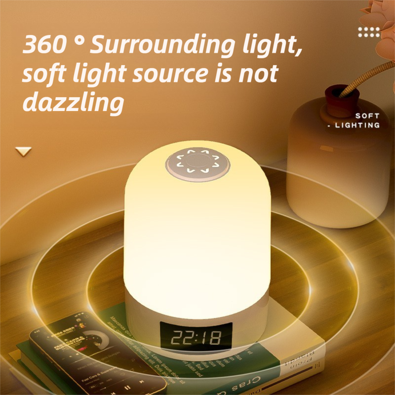 Smart Digital Clock Night Light - Remote Dimmable Bedside Lamp & Sleep Aid for Nursery, Feeding & Bedroom V888-ELOSUNG45380