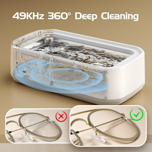 X81 Black Ultrasonic Jewelry & Eyeglass Deep Cleaner with Cloth - Touch Control & 3-Level Intelligent Timers V888-ELOSUNG45419