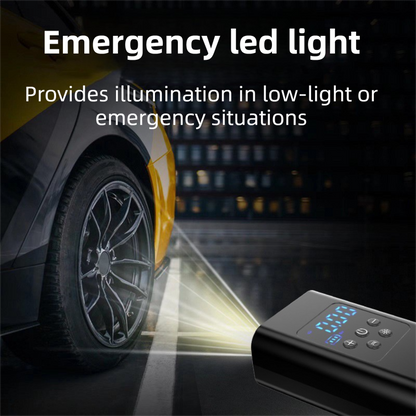 Wireless Rechargeable Tire Inflator with 4 Inflation Modes & 5 Inflatable Parts - Real-Time LCD Precision V888-ELOSUNG45428