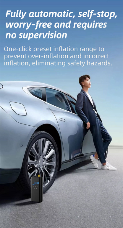 Wireless Rechargeable Tire Inflator with 4 Inflation Modes & 5 Inflatable Parts - Real-Time LCD Precision V888-ELOSUNG45428
