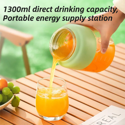 Green Portable 1300ML Multi-Functional Blender with Dual-Drink Lid - 38-Steel Blade Cyclone Juicer & Ice V888-ELOSUNG45429