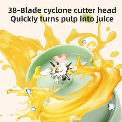 Green Portable 1300ML Multi-Functional Blender with Dual-Drink Lid - 38-Steel Blade Cyclone Juicer & Ice V888-ELOSUNG45429