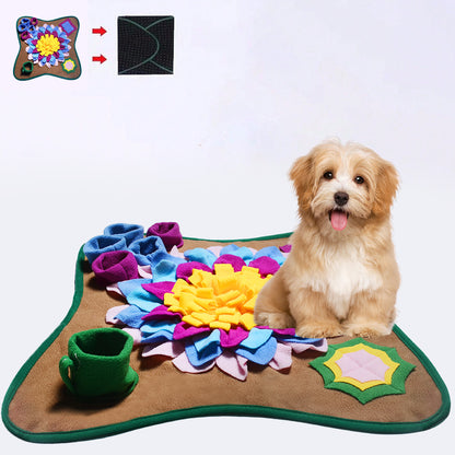 Colorful 48x48CM Durable Felt Cloth Pet Puzzle Sniffing Mat - Mental Stimulation & Slow Feeding Pad V888-ELOSUNG45438