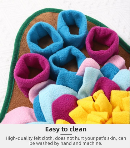 Blue 48x48CM Durable Felt Cloth Pet Puzzle Sniffing Mat - Mental Stimulation & Slow Feeding Pad V888-ELOSUNG45440