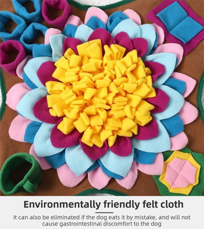 Green 48x48CM Durable Felt Cloth Pet Puzzle Sniffing Mat - Mental Stimulation & Slow Feeding Pad V888-ELOSUNG45441