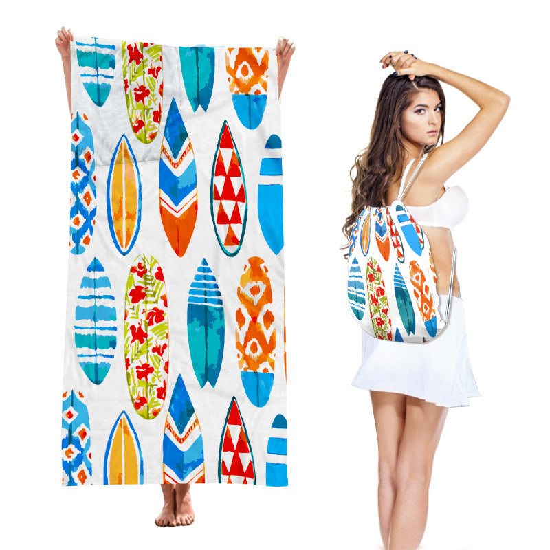 2-in-1 Integrated Quick-Dry Beach Towel Backpack(Style 5) - Foldable Microfiber Sand-Free Towel (Unfolded V888-ELOSUNG45446