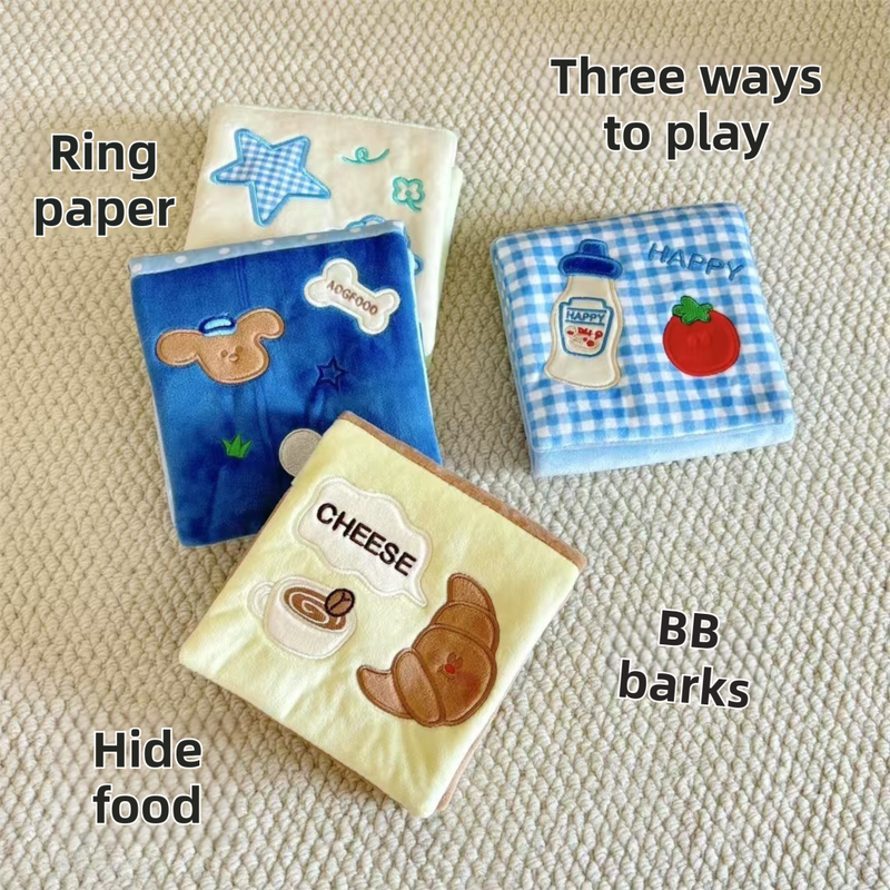 Soft Plush Interactive Sniffing Wallet with Hidden Treat Pockets (Style 3) - Squeaky Enrichment & Boredom V888-ELOSUNG45450