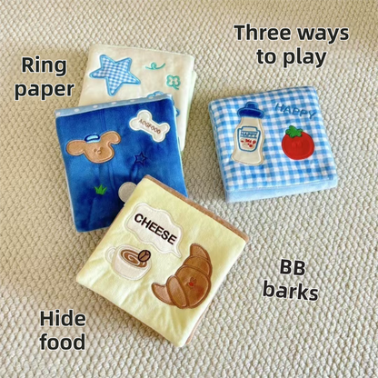 Soft Plush Interactive Sniffing Wallet with Hidden Treat Pockets (Style 4) - Squeaky Enrichment & Boredom V888-ELOSUNG45451