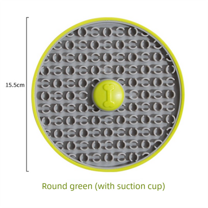 Green Interactive Pet Slow Feeder & 3D Textured Oral Cleanner - 3-in-1 Mounting Durable TPR Lick Mat for Dogs V888-ELOSUNG45456