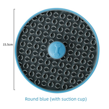 Blue Interactive Pet Slow Feeder & 3D Textured Oral Cleanner - 3-in-1 Mounting Durable TPR Lick Mat for Dogs V888-ELOSUNG45457