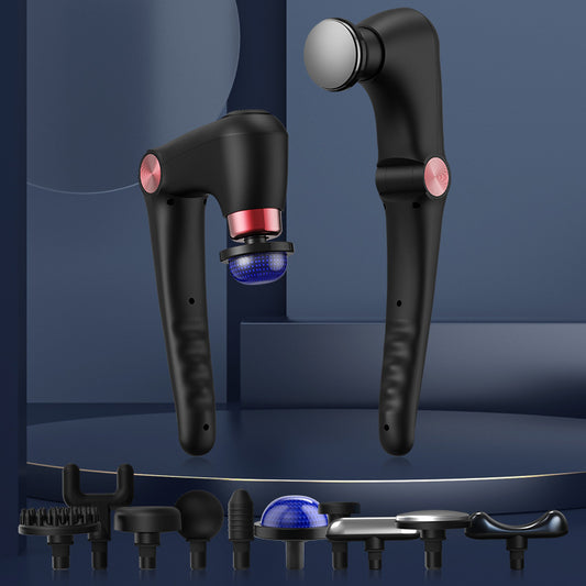 Black-Rosegold Foldable Percussion Massage Gun with Hot Cold Compress & 10 Heads - 9 Speed Levels and High V888-ELOSUNG45488