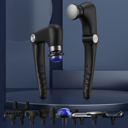 Black-Sliver Foldable Percussion Massage Gun with Hot Cold Compress & 10 Heads - 9 Speed Levels and High V888-ELOSUNG45490