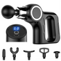 Black Portable Mini Triangle Massage Gun with 6 Heads & 6 Speed Setting - High Frequency Muscle Stimulator V888-ELOSUNG45492