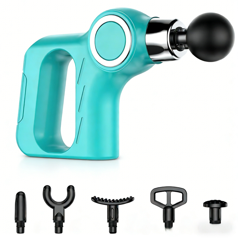 Mint Portable Mini Triangle Massage Gun with 6 Heads & 6 Speed Setting - High Frequency Muscle Stimulator for V888-ELOSUNG45498