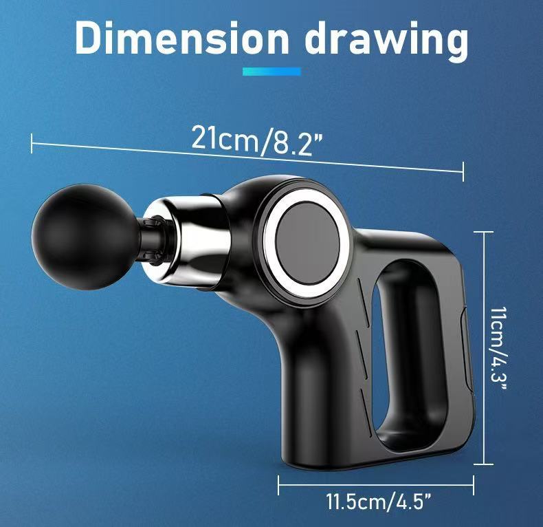 Mint Portable Mini Triangle Massage Gun with 6 Heads & 6 Speed Setting - High Frequency Muscle Stimulator for V888-ELOSUNG45498