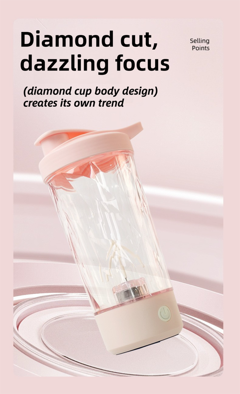 500ML White Portable Diamond Electric Shaker - Strong Vortex Stirring, Dual Temperature Endurance & V888-ELOSUNG45510