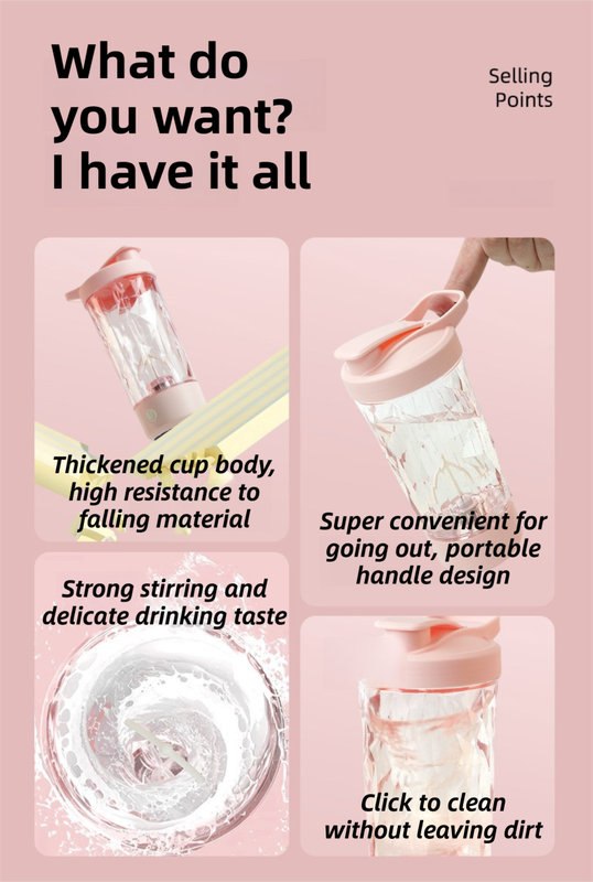 500ML White Portable Diamond Electric Shaker - Strong Vortex Stirring, Dual Temperature Endurance & V888-ELOSUNG45510