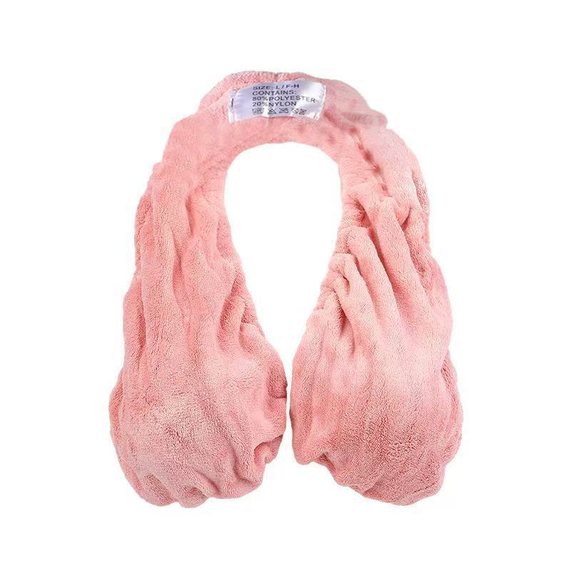 Pink Breathable Wool Towel Bra with Supportive Anti-Chafe Deisgn - Sweat-Wicking Halter Neck Lounge Bralette V888-ELOSUNG45532