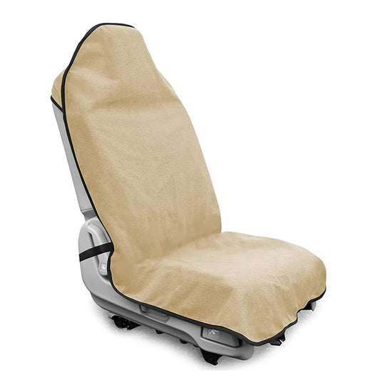Beige Waterproof Towel Car Single Seat Cover - Universal Non-Slip Sweat-Absorbent Bucket Seat Protector for V888-ELOSUNG45535