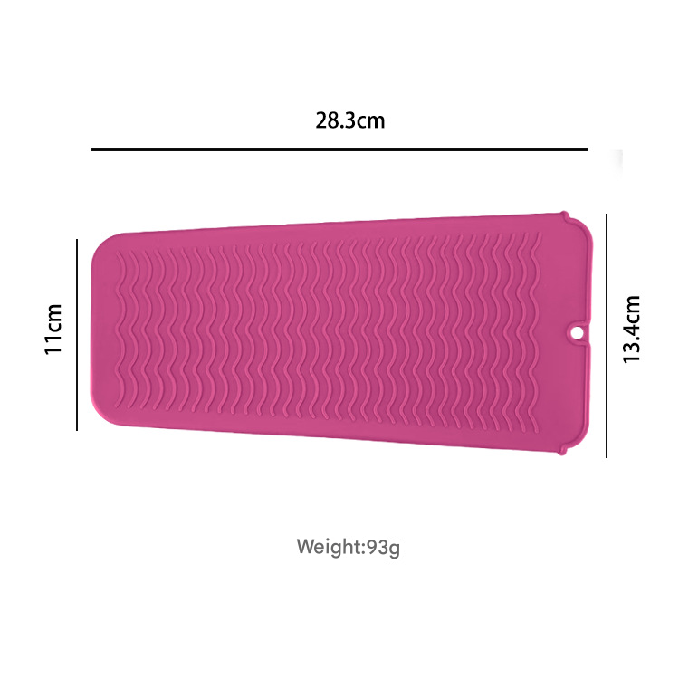 Pink 2-in-1 Silicone Wave Anti-Scalding Mat & Pouch for Hair Tools (2-Pack) - Travel-Ready Heat-Resistant V888-ELOSUNG45548