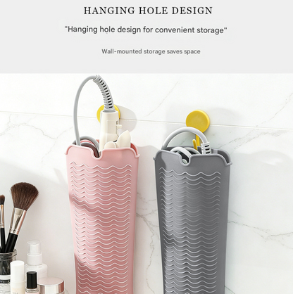 Grey 2-in-1 Silicone Wave Anti-Scalding Mat & Pouch for Hair Tools (2-Pack) - Travel-Ready Heat-Resistant V888-ELOSUNG45551