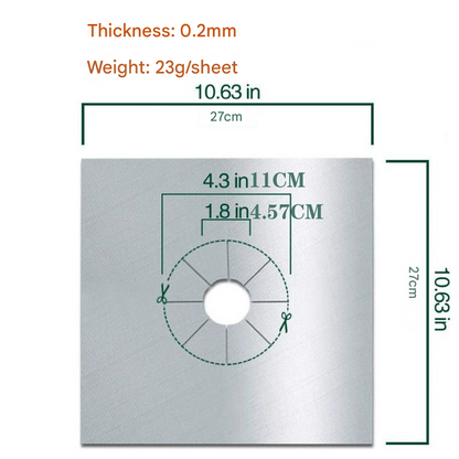 2-Piece Sliver Reusable Oil-Proof Teflon Stovetop Burner Liners - Cuttable, Non-Stick, Heat-Resistant & V888-ELOSUNG45554