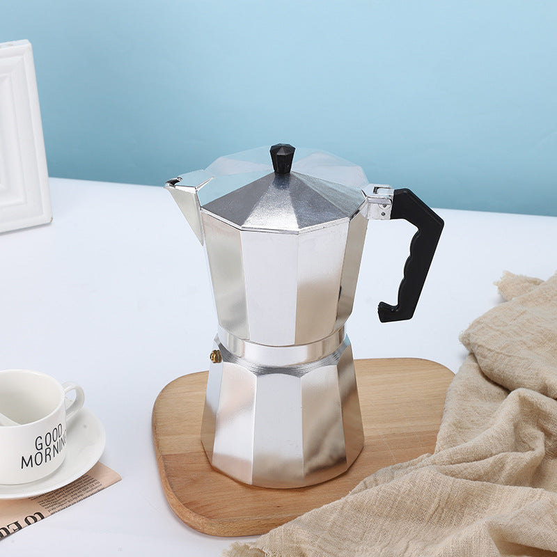 150ML Premium Octagonal High Pressure Moka Pot - Classic Italian Aluminum Coffee Maker for Rich Espresso V888-ELOSUNG45563