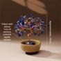 Natural Blue Crystal Money Tree with Agate Basin & Adjustable Wire Branches - Desktop Feng Shui Decor for V888-ELOSUNG45571