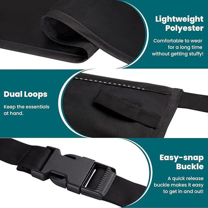 Black 10-Pocket Multi-Purpose Half-Body Utility Apron - Heavy-Duty Organizer Belt for Gardening, Makeup & V888-ELOSUNG45586