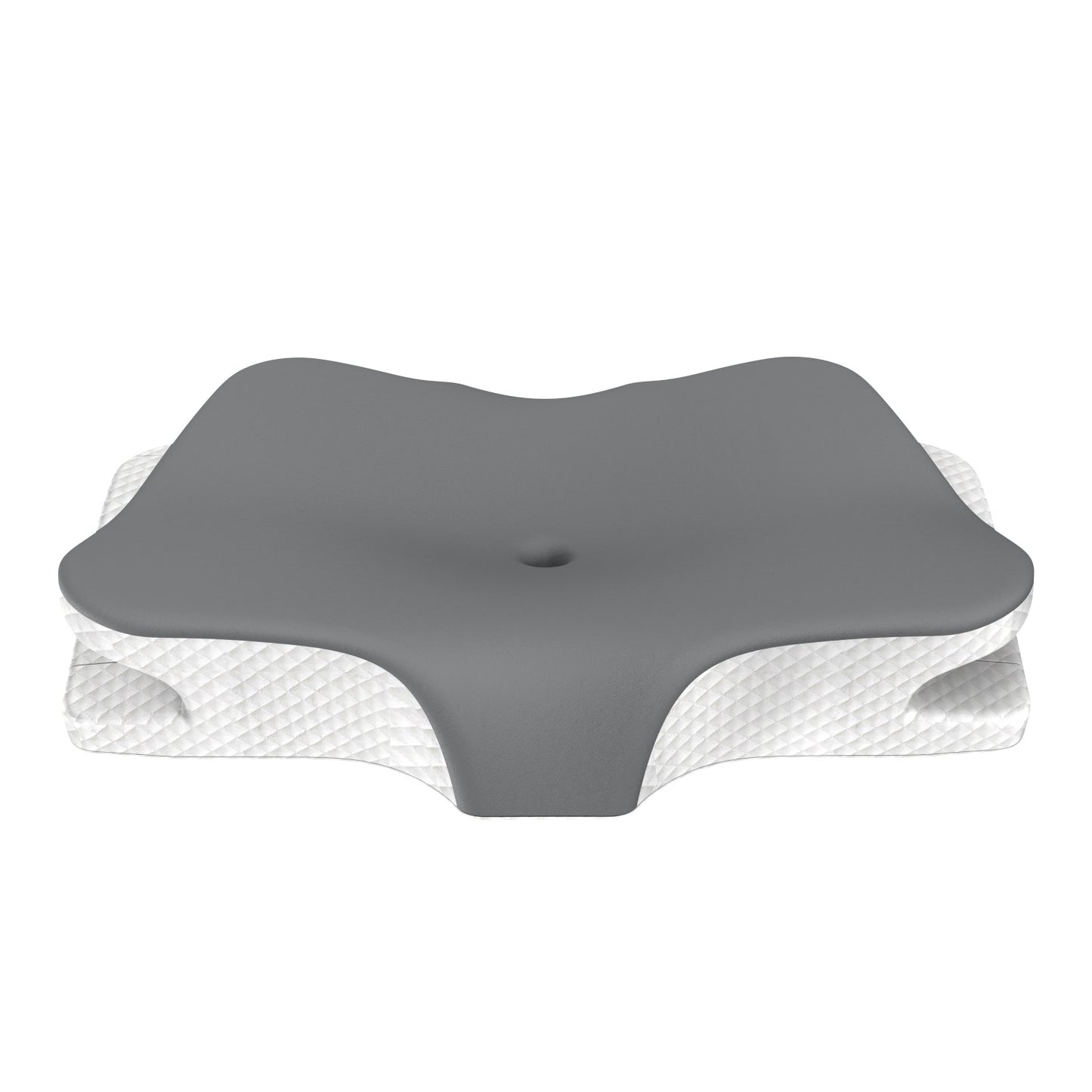 Grey Breathable Butterfly Contoured Memory Foam Pillow - Dual-Height Orthopedic Neck Pillow with 5-Zone V888-ELOSUNG45587