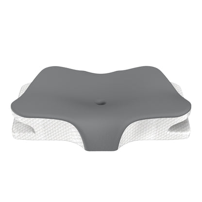 Grey Breathable Butterfly Contoured Memory Foam Pillow - Dual-Height Orthopedic Neck Pillow with 5-Zone V888-ELOSUNG45587
