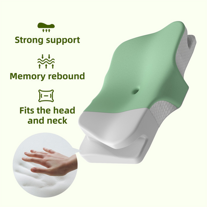Grey Breathable Butterfly Contoured Memory Foam Pillow - Dual-Height Orthopedic Neck Pillow with 5-Zone V888-ELOSUNG45587