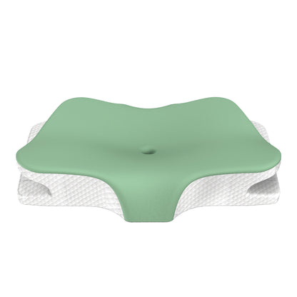 Green Breathable Butterfly Contoured Memory Foam Pillow - Dual-Height Orthopedic Neck Pillow with 5-Zone V888-ELOSUNG45588