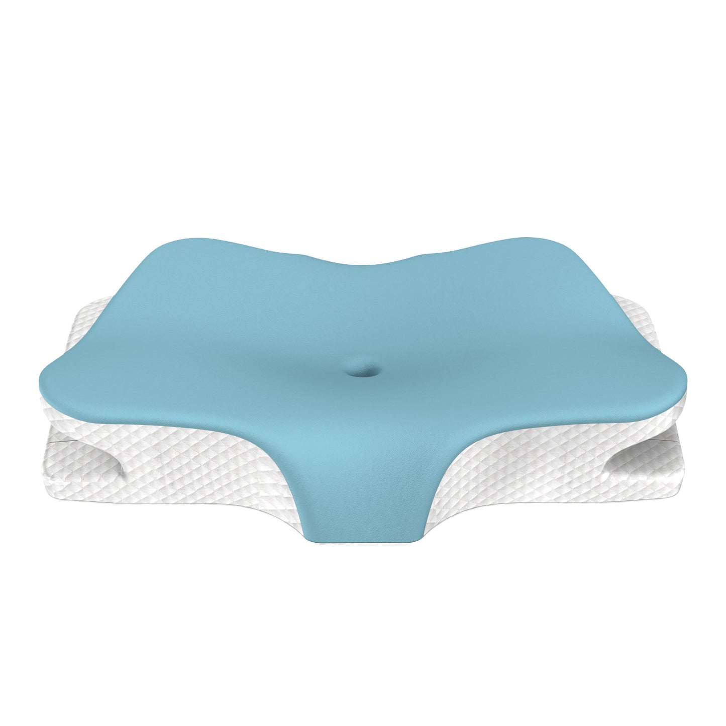 Blue Breathable Butterfly Contoured Memory Foam Pillow - Dual-Height Orthopedic Neck Pillow with 5-Zone V888-ELOSUNG45589