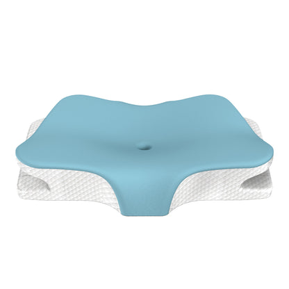 Blue Breathable Butterfly Contoured Memory Foam Pillow - Dual-Height Orthopedic Neck Pillow with 5-Zone V888-ELOSUNG45589