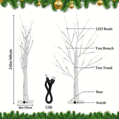 144 LEDS Birch Tree Lamp with Bendable Branches Style - Warm White Romantic Decorative Night Light Decor V888-ELOSUNG45592