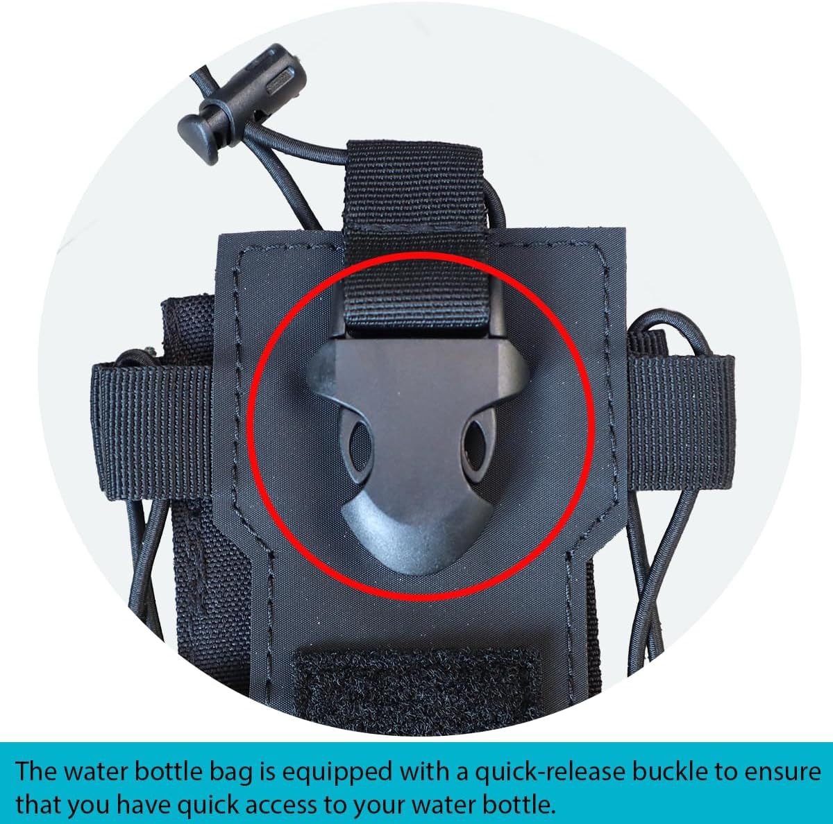 Khaki Adjustable Tactical Water Bottle Pouch - Multi-Functional MOLLE Compatible Accessory Bag for Hiking & V888-ELOSUNG45600