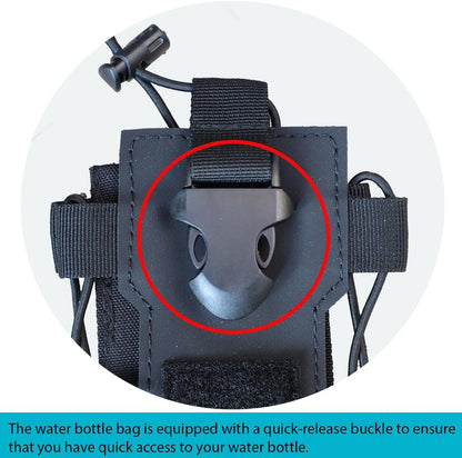 Khaki Adjustable Tactical Water Bottle Pouch - Multi-Functional MOLLE Compatible Accessory Bag for Hiking & V888-ELOSUNG45600
