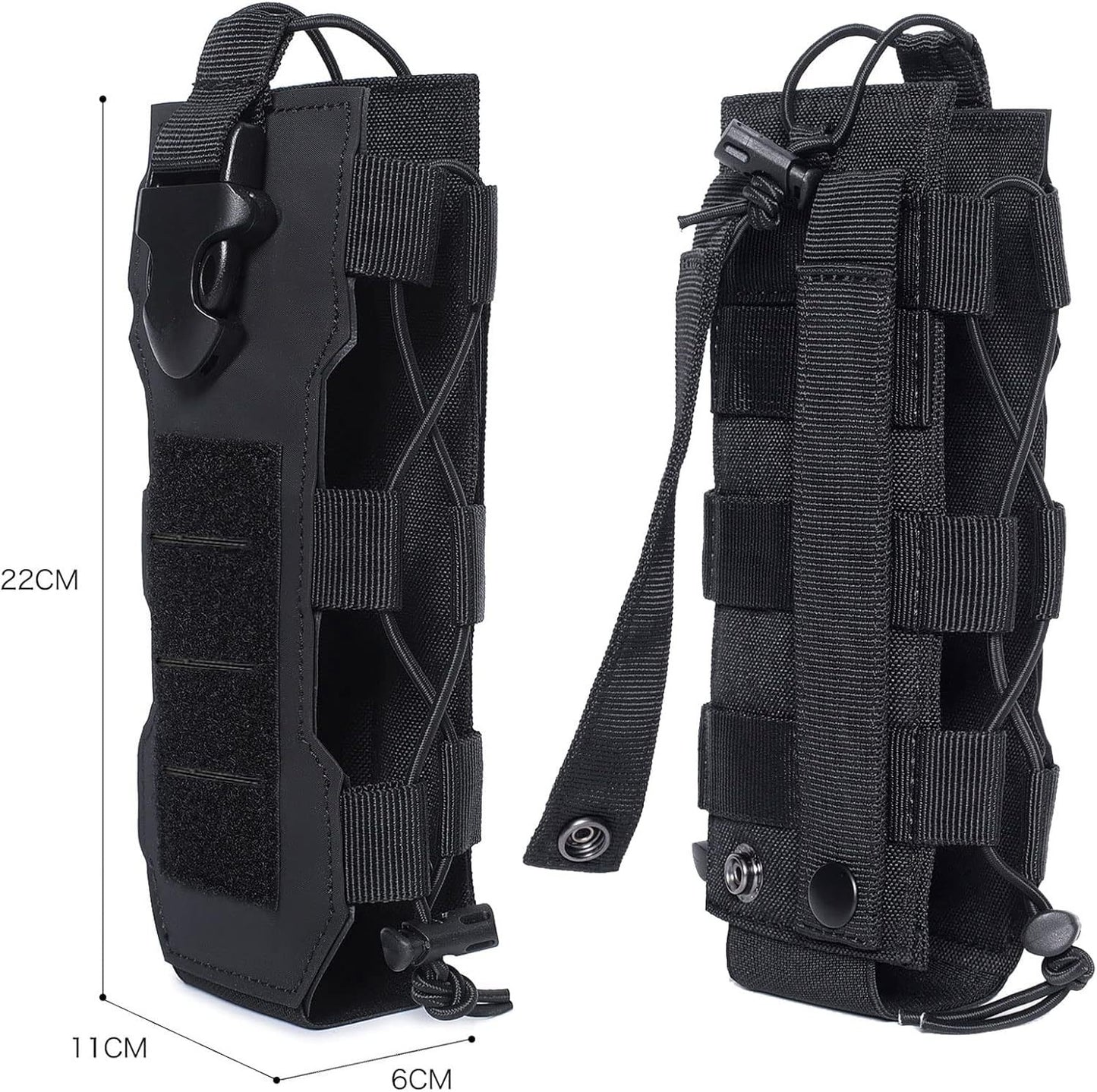 Khaki Adjustable Tactical Water Bottle Pouch - Multi-Functional MOLLE Compatible Accessory Bag for Hiking & V888-ELOSUNG45600