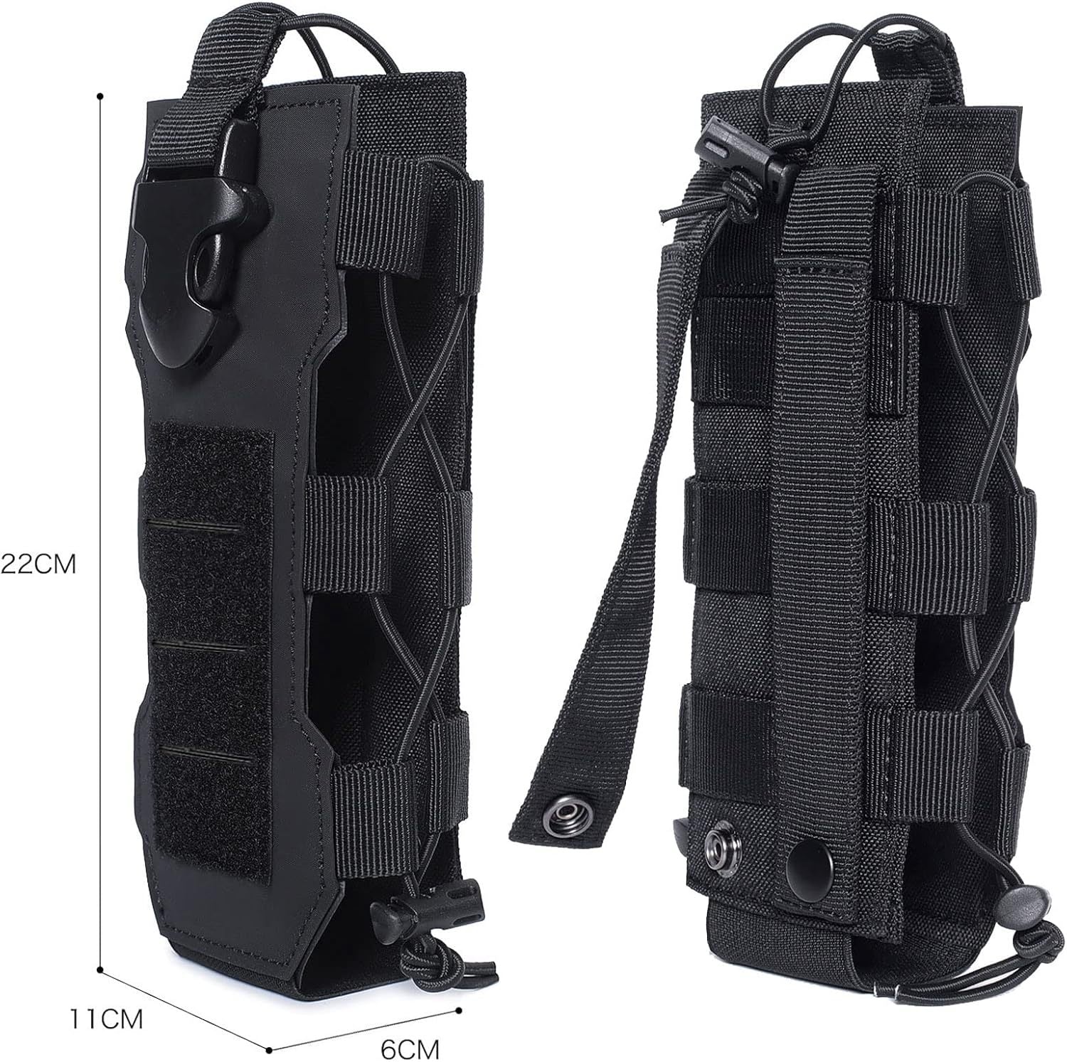 Khaki Adjustable Tactical Water Bottle Pouch - Multi-Functional MOLLE Compatible Accessory Bag for Hiking & V888-ELOSUNG45600