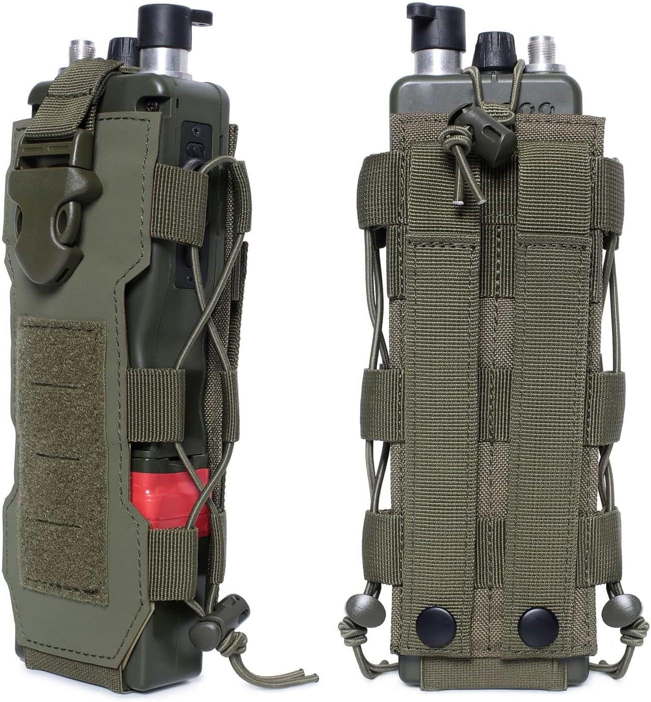 Green Adjustable Tactical Water Bottle Pouch - Multi-Functional MOLLE Compatible Accessory Bag for Hiking & V888-ELOSUNG45601