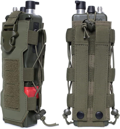 Green Adjustable Tactical Water Bottle Pouch - Multi-Functional MOLLE Compatible Accessory Bag for Hiking & V888-ELOSUNG45601