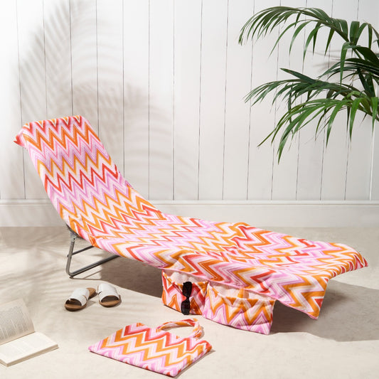 2-in-1 Microfiber Sun Lounger Towel & Portable Tote Bag - Sand-Free & Quick Dry Beach Chair Cover with Side V888-ELOSUNG45628