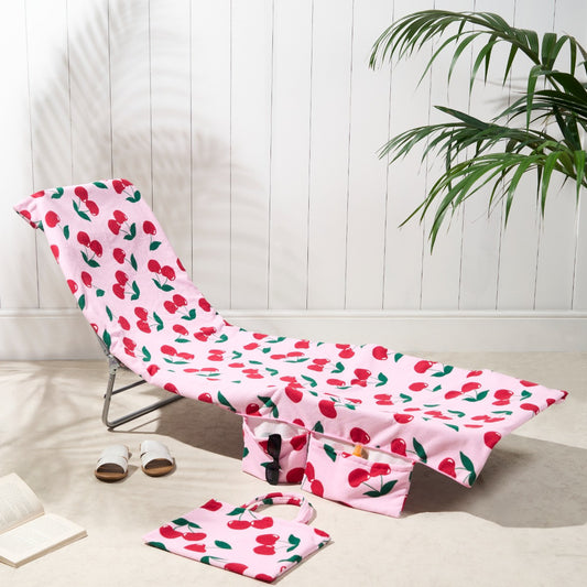 2-in-1 Microfiber Sun Lounger Towel & Portable Tote Bag - Sand-Free & Quick Dry Beach Chair Cover with Side V888-ELOSUNG45630