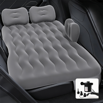Grey Multi-Chamber Car Inflatable Air Mattress with Electric Pump & Pillows for Universal Backseat Sleeping V888-ELOSUNG45654