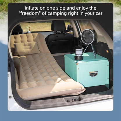Grey Multi-Chamber Car Inflatable Air Mattress with Electric Pump & Pillows for Universal Backseat Sleeping V888-ELOSUNG45654