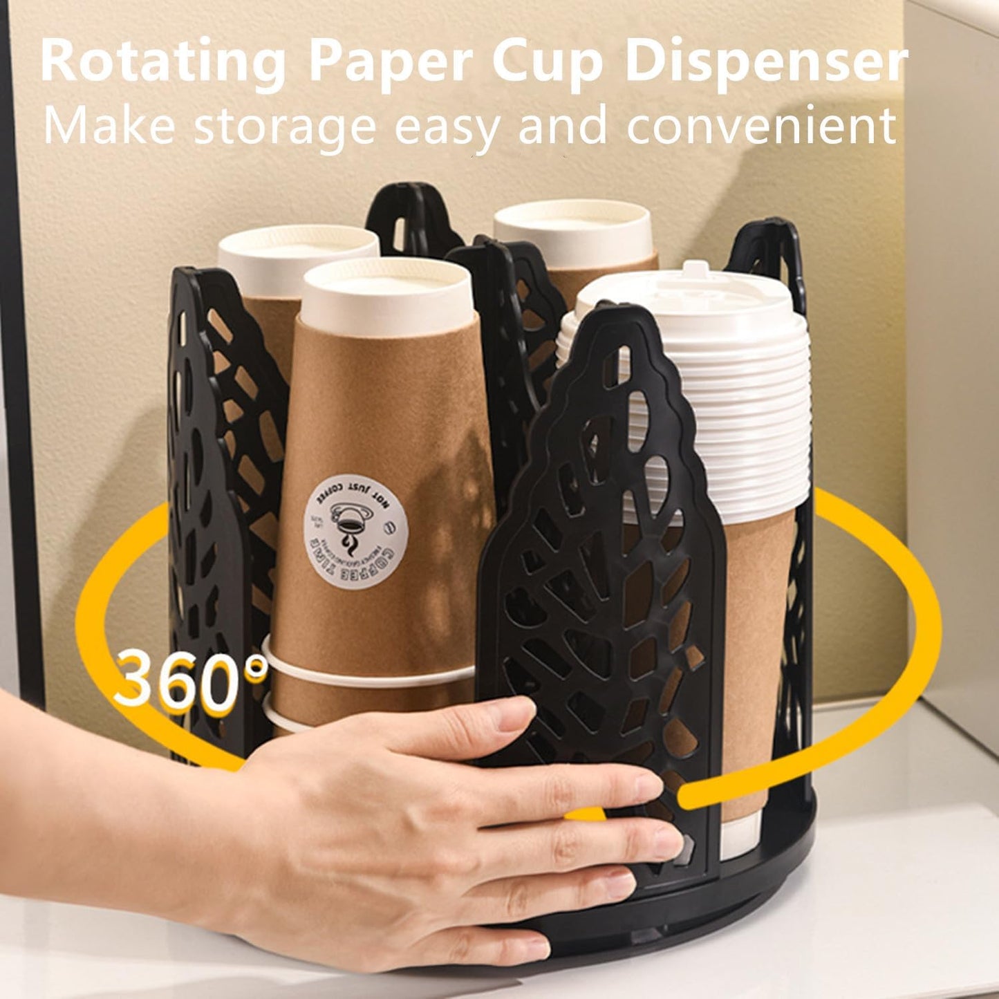 Black 360 degreesRotating Multi-Scenario Countertop Storage Rack - Large Capacity 4 Compartment Holder for V888-ELOSUNG45663